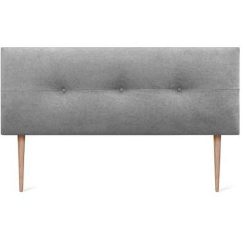 Cabecero Tapizado AQUALINE Pro de Polipiel o Tela Gris 160x105cm con Patas para Camas 150/160