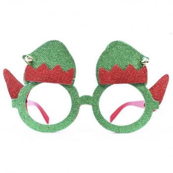 Gafas de Elfo Ayudante de Papá Noel con brillantina