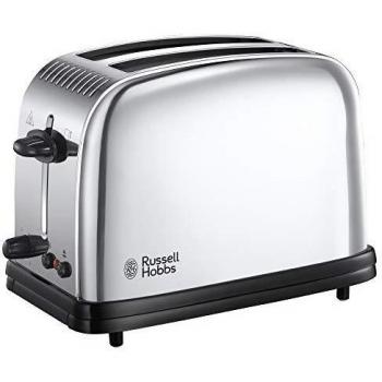 Russell Hobbs Tostadora Victory - 2 Ranuras Cortas y Anchas, Tostador para 2 Rebanadas, Bandeja Recogemigas, Función Cancelar, Descongelar y Extraelevación, Acero Inoxidable, Plata - 23311-56