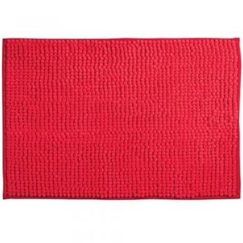Alfombra de baño chenille microfibra roja 40 x 60 cm antideslizante y lavable
