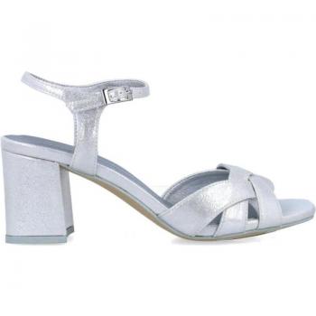 Sandalia de vestir para mujer Menbur en color plata con tiras de silver
