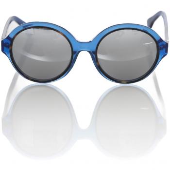 Frankie Morello Blue Acetate Round Sunglasses, Female, Unisex, Size: ONE SIZE