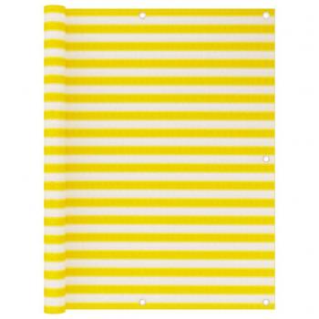 Pantalla de balcón en HDPE amarillo y blanco 120x600 cm
