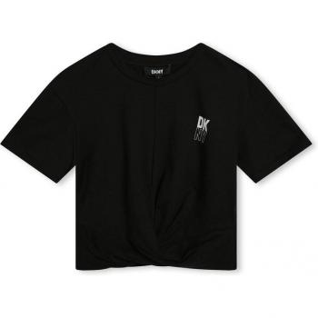 Camiseta de niña DKNY de algodón con nudo frontal, manga corta, modelo D60087
