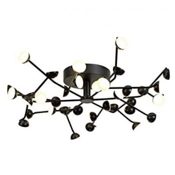 Plafón LED grande 74 cm Ø negro ADN, 100W, 3000K, 7250lm, 36 luces, garantía de 3 años