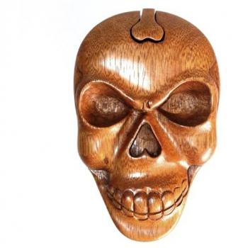 Caja Mágica de Bali - Calavera de Shesham Tallada a Mano
