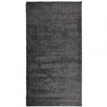 Alfombra peluda de pelo largo moderna PAMPLONA 80x150 cm Color Antracita