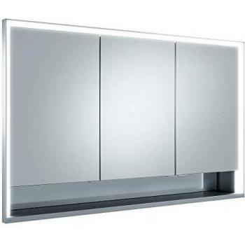 Armario Espejo Keuco Royal Lumos 1200x735x165mm, Wandeinbau, 3 Puertas, con Iluminación LED, Anodizado Plateado