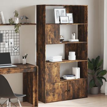 Estantería de Madera Multicapa Roble Humo 100x36x189 cm
