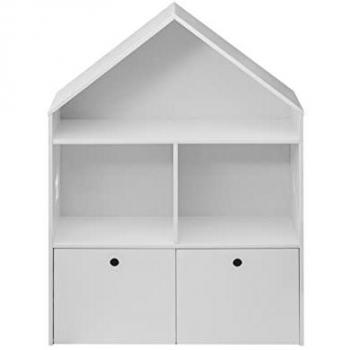 Estantería Infantil Mobili Rebecca con 3 Estantes y 2 Cajones de MDF Blanco