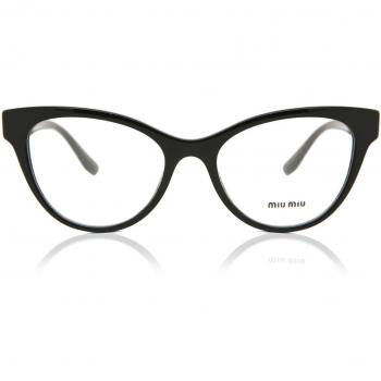 Miu Miu MU01TV 1AB1O1 Armazones para Mujer Negros con lentes recetados de 51, gafas recetadas para mujer negras