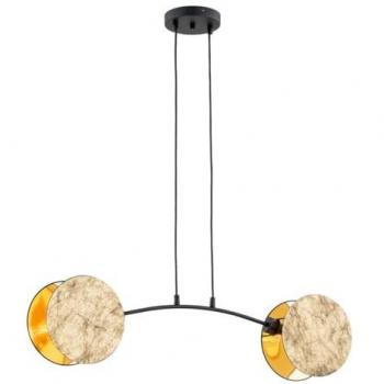 Lámpara de Suspensión Motif EPIKASA, Acero con Recubrimiento de Polvo, Negro y Oro, 82x100x11 cm