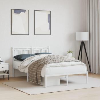 Cabecero de cama blanco 120x200 cm con estructura de metal