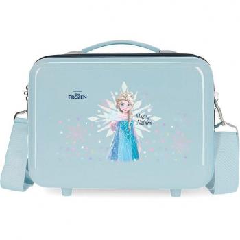 Neceser Disney ABS Frozen Magic Ice adaptable en azul claro con capacidad de 9L