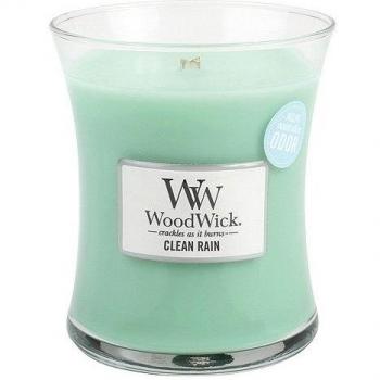 WoodWick 92098 - lluvia limpia Vela aromática en tarro Medio, color azul color Verde