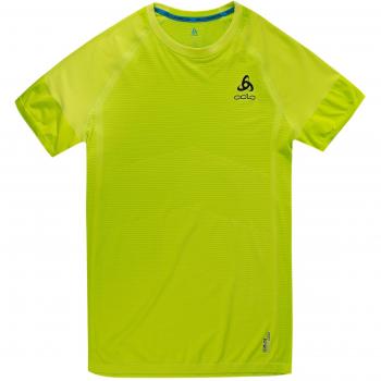 Odlo Men Crew Neck Shortsleeve Ceramicool Motion Vestiti Da Corsa T-Shirt Lime - Black Xl
