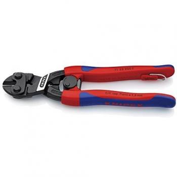 Cortabolsos Knipex CoBolt Compacto 200mm con Mango Bi-Material y Anilla de Fijación Anticaídas, Negro Atramentado