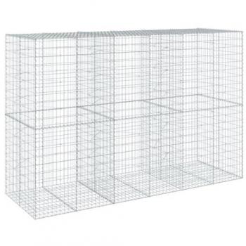 vidaXL Gabion Basket with Cover 300x100x200 cm Galvanised Iron
