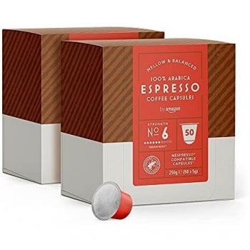 by Amazon Cápsulas Espresso, compatibles con Nespresso - 100 cápsulas