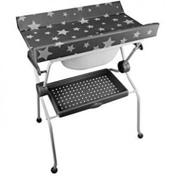 Plastimyr - Bañera plegable bidé, diseño estrellas, color gris