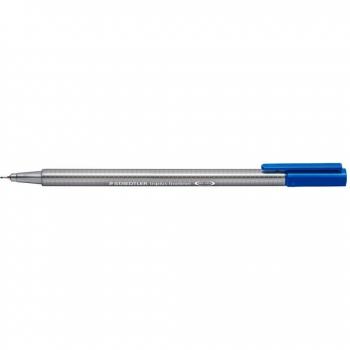 Staedtler 334 3. Rotuladores Triplus Fineliner. Caja con 10 marcadores de color azul.