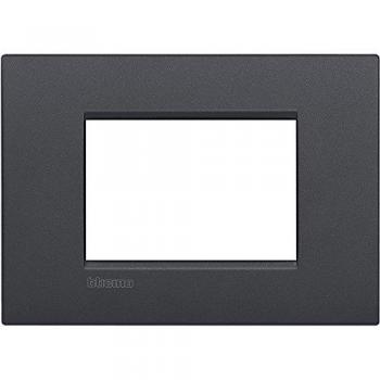 Placa BTicino Living Light Air 3 Módulos Antracita - Metal LNC4803AR