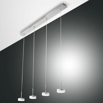 Lámpara Colgante LED Dunk de 4 Luces en Aluminio Cepillado - 32W - 3000K Luz Cálida