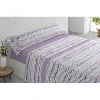 Juego de Sábanas Tres Piezas Paly Lila - Calidad Extrasuave para Cama de 90cm, 105cm, 135cm y 150cm - Ideal para Verano y Primavera