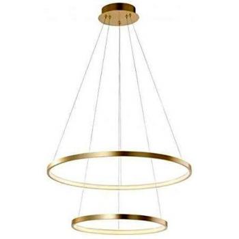 Lámpara colgante LED Circle oro, 2 luces