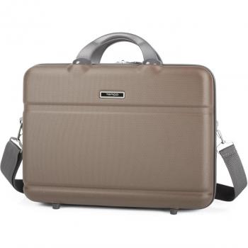 TEMPO - maletín Cartera portadocumentos para portátil de 15 Pulgadas. abs. rígido Robusto y Interior Acolchado para portátil. Calidad y diseño. 67001, Color Champagne