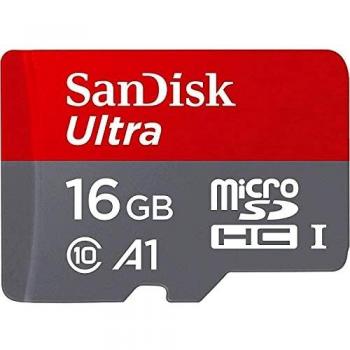 Tarjeta de memoria SanDisk Ultra Android microSDHC UHS-I de 16 GB con adaptador SD, velocidad de lectura hasta 98 MB/s, Clase 10, U1 y A1