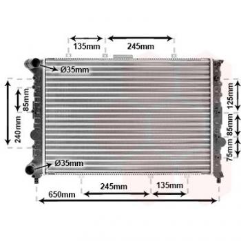 Radiador de Refrigeración del Motor Van Wezel 01002038