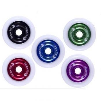 Blazer Moyeu en aluminium 100 mm Roue de trottinette - PU Blanc 5S Drap-housse Bleu Bleu