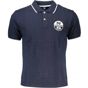 North Sails Blue Cotton Polo Shirt - L, Male, Short Sleeves