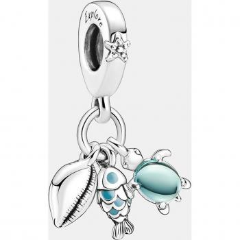 Pandora Moments Charm Colgante Triple Pez, Tortuga Marina y Concha en Plata de Ley 791697C01