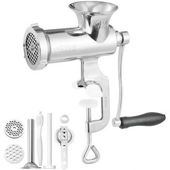 Picadora de Carne Manual VEVOR - Acero Inoxidable 304 con Abrazadera para Mesa, Máquina para Hacer Salchichas, 2 Placas de Corte y Accesorio para Galletas