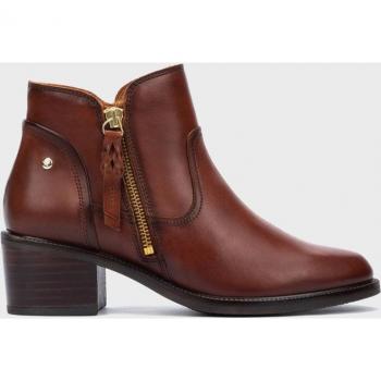 Pikolinos Botines de mujer de piel estilo cowboy BACAROT W2D-8674 en color Camel con tacón
