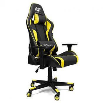 Phoenix Technologies - Silla Gaming XThrone, Cojín cervical y cojín lumbar, Cuero Sintético, Reposabrazos 2D ajustables, Diseño Ergonómico, Ruedas de Nylon