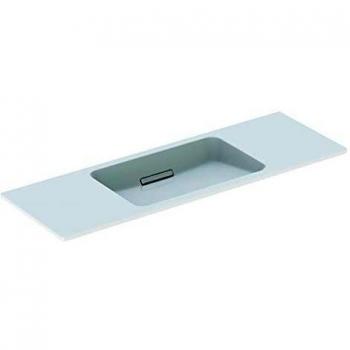 Lavabo flotante Geberit ONE 120 cm, diseño moderno, sin orificio para grifería, rebosadero oculto, blanco Keratect/brillante