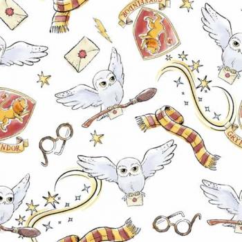 Funda Nórdica Harry Potter Hedwig 100% Algodón con Botones para Cama de 120 (200x200 cm)