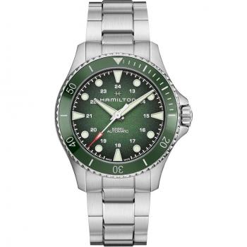Hamilton Khaki Navy Scuba Stainless Steel Green Dial Automatic Diver's H82525160 300M Men's Watch