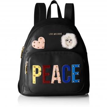 Love Moschino - Borsa Pu, Bolsos mochila Mujer, Negro