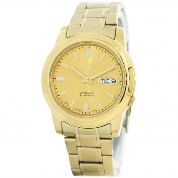 Seiko 5 Automatic Men's Watch with 21 Jewels, Japan Made, Gold Finish - Model SNKK20