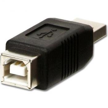 Adaptador USB 2.0 Lindy Tipo A Macho a Tipo B Hembra - Negro