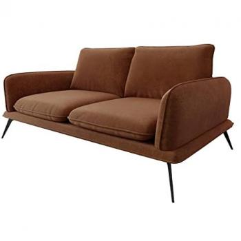Sofá Moderno de Dos Plazas Lincoln A102, Tapiz Zetta 295, Estructura Metal y Plástico, Dimensiones: 182 x 83 x 110cm