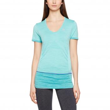 Odlo MC Cuello V Seamless kamilera camiseta running mujer, Mujer, color blue radiance melange, tamaño FR : L