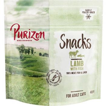 Purizon Snack de Cordero y Pescado sin Cereales para Gatos - 2 x 40 g con 15% de Descuento