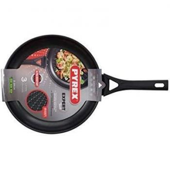 Pyrex Expert Wok de 28 cm, Acero Inoxidable, Negro y Gris, 0 cm