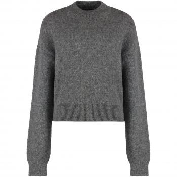 Jacquemus Women's La Maille Crew-Neck Wool Sweater in Grey | Size XS