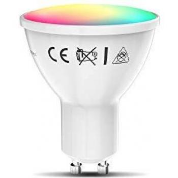 B.K.Licht I 1 LED GU10 Wi-Fi Lamp I 5.5 Watt I 350 Lumen I RGB I CCT I Dimmable I Aplicación Control de voz I Alexa Google Home I iOS y Android I Bombilla WLAN I Bombilla inteligente